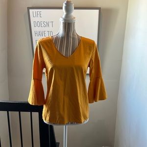 Marigold cotton belle sleeve blouse
